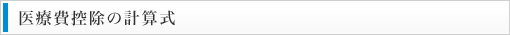 医療費控除の計算式 
