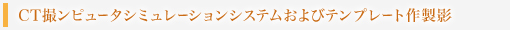 CT撮ンピュータシミュレーションシステムおよびテンプレート作製影